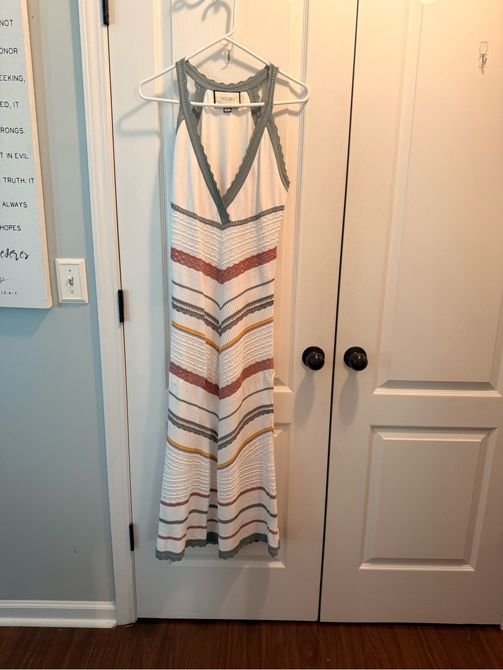 Alexis Allia Striped Knit Midi Dress Sz M - Picture 2 of 8